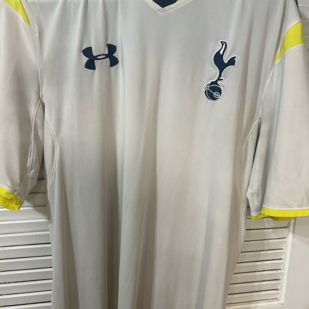 Under Armour White Tottenham Hotspur Training Jersey with Neon Yellow Accents